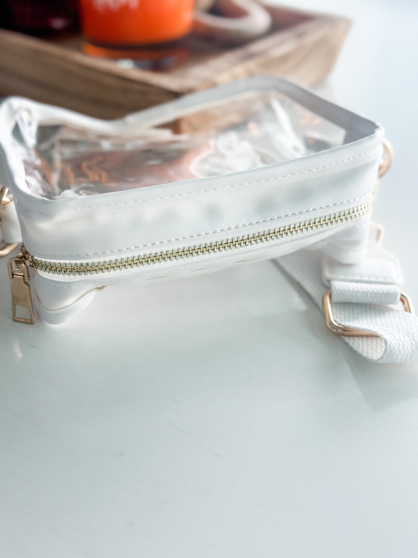 Chelsey Clear Stadium Bag "White"