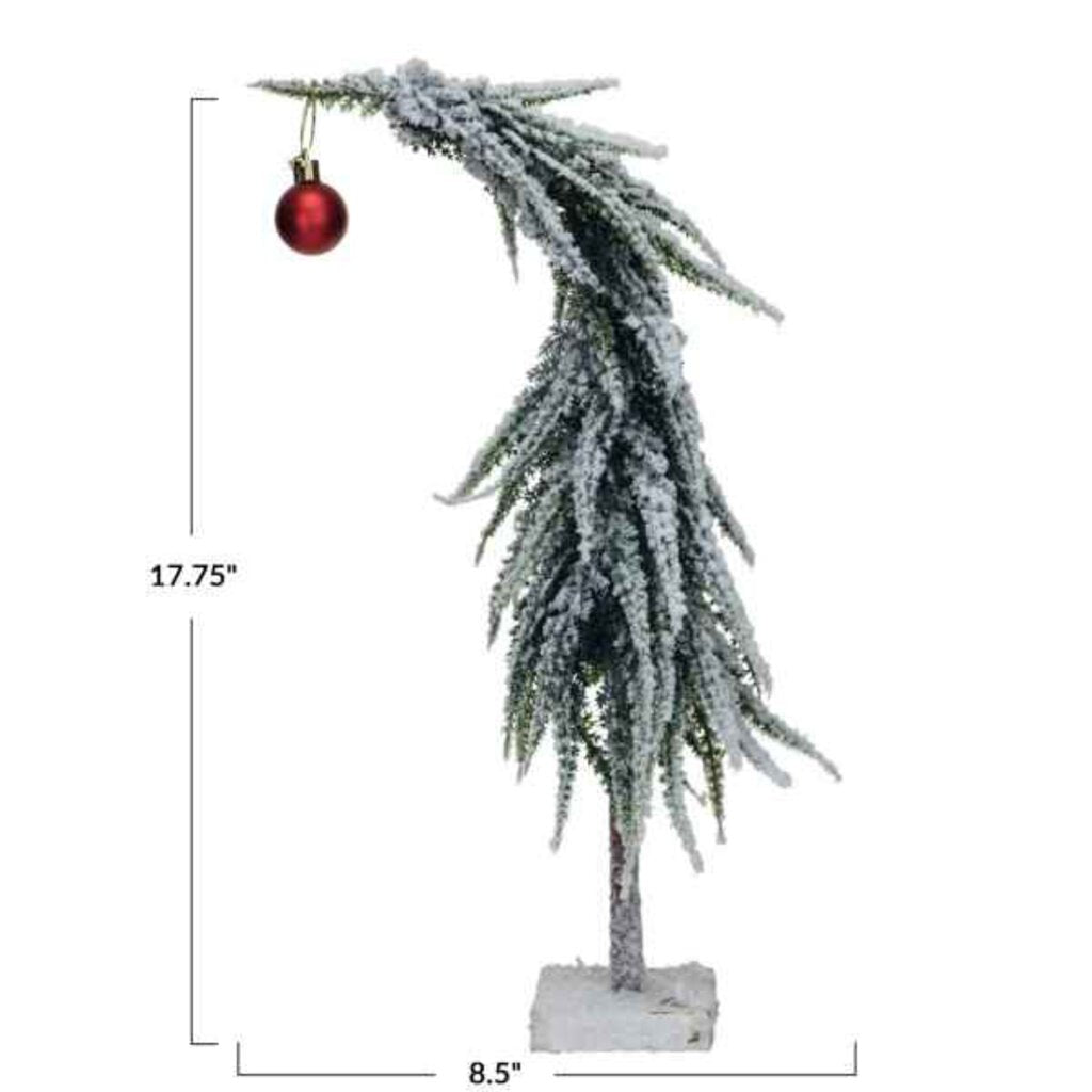 Faux Evergreen Tree with Red Bell