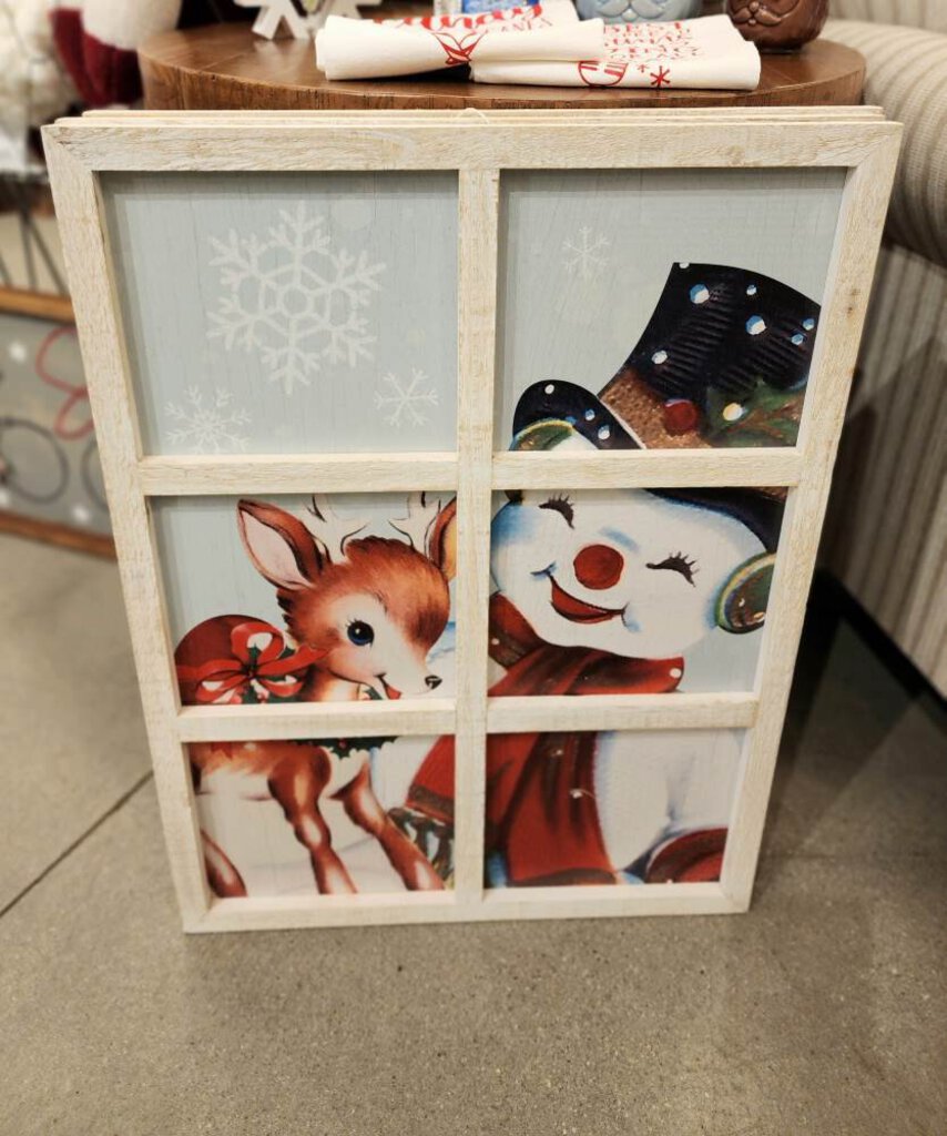 Snowman Vintage pane