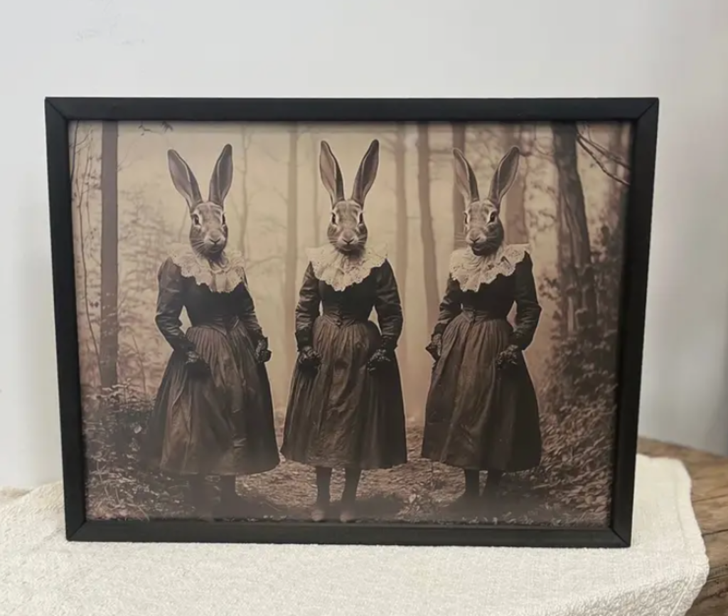 Vintage Bunny Photograph Box Frame