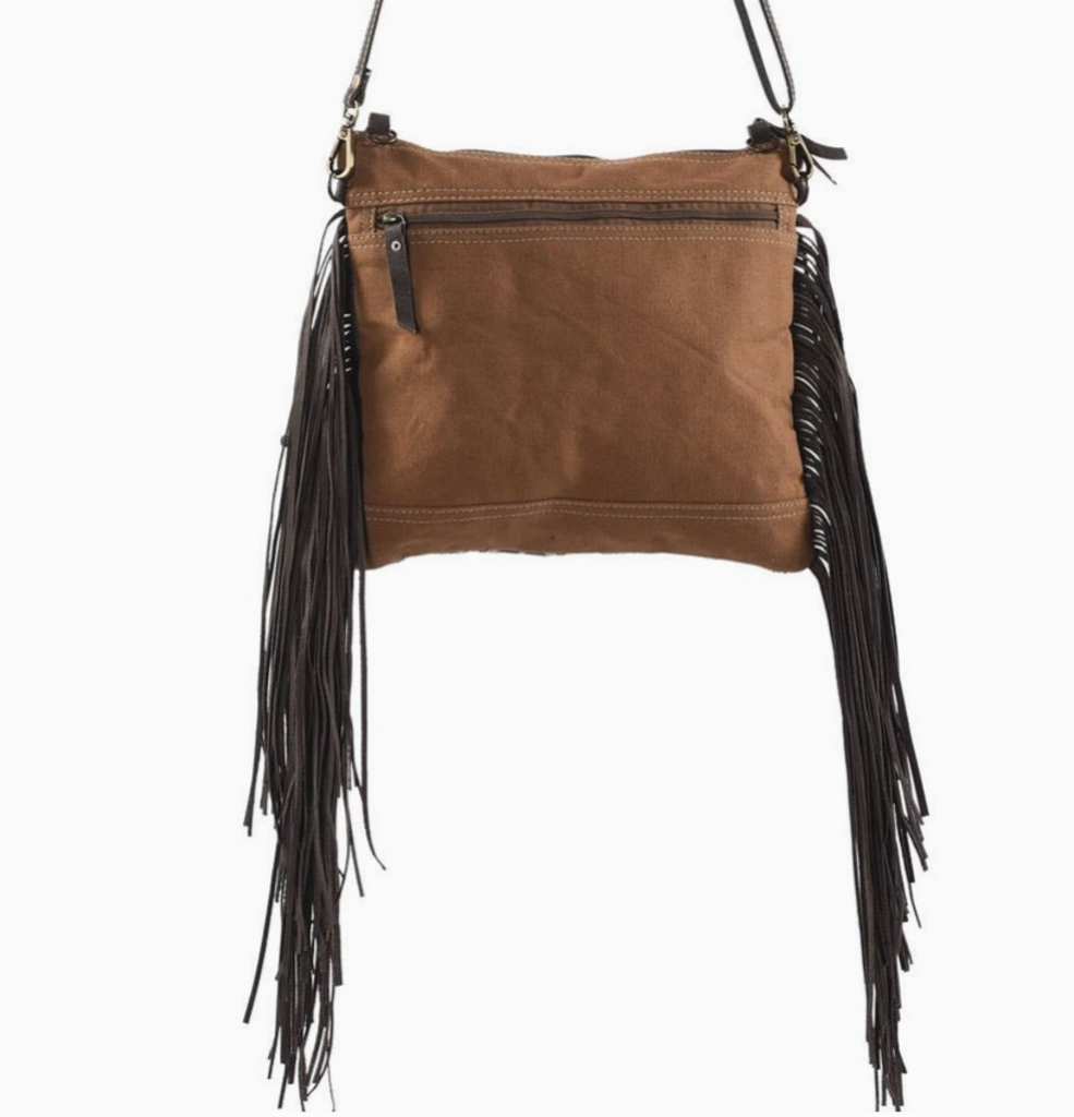 Brn Crossbody with Fring& Fur