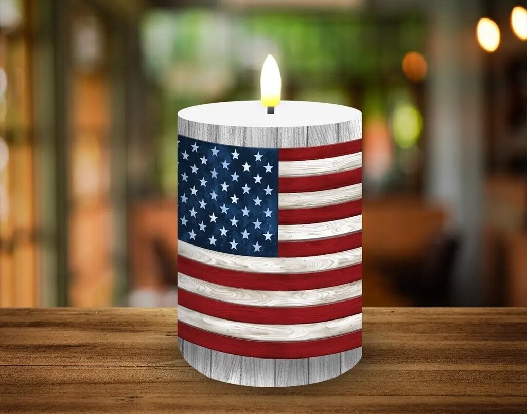American Flag LED Candle