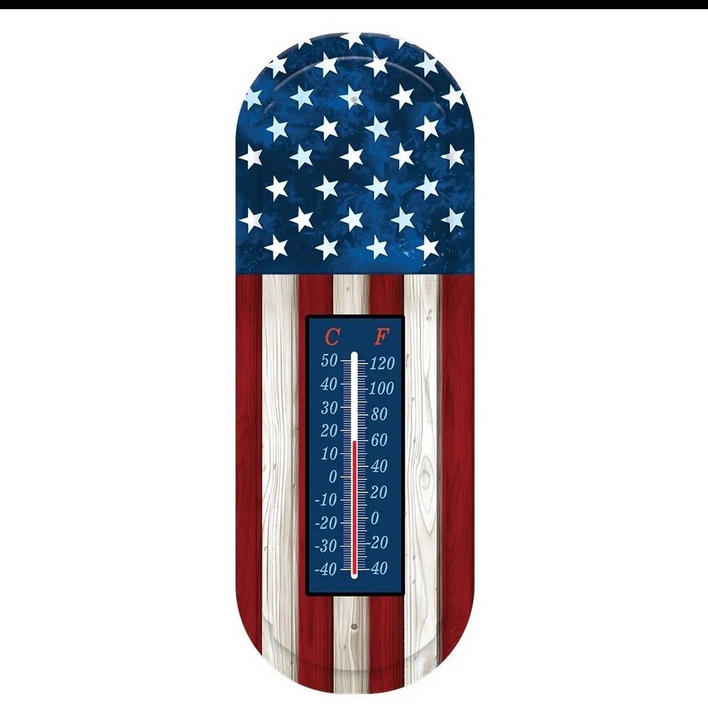 Wooden Flag Thermometer