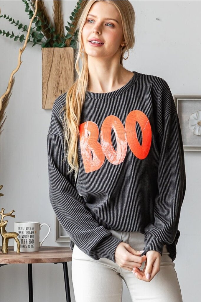 Ribbed BOO Top