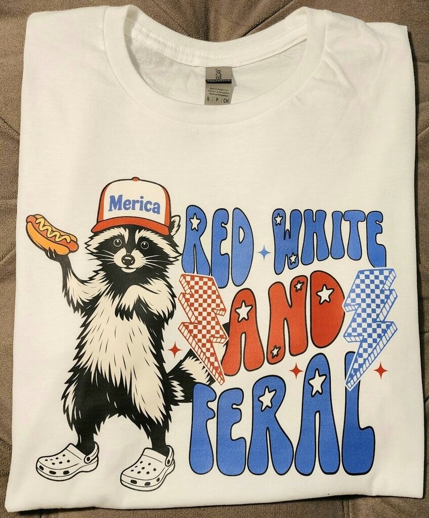 Red White Feral Tee