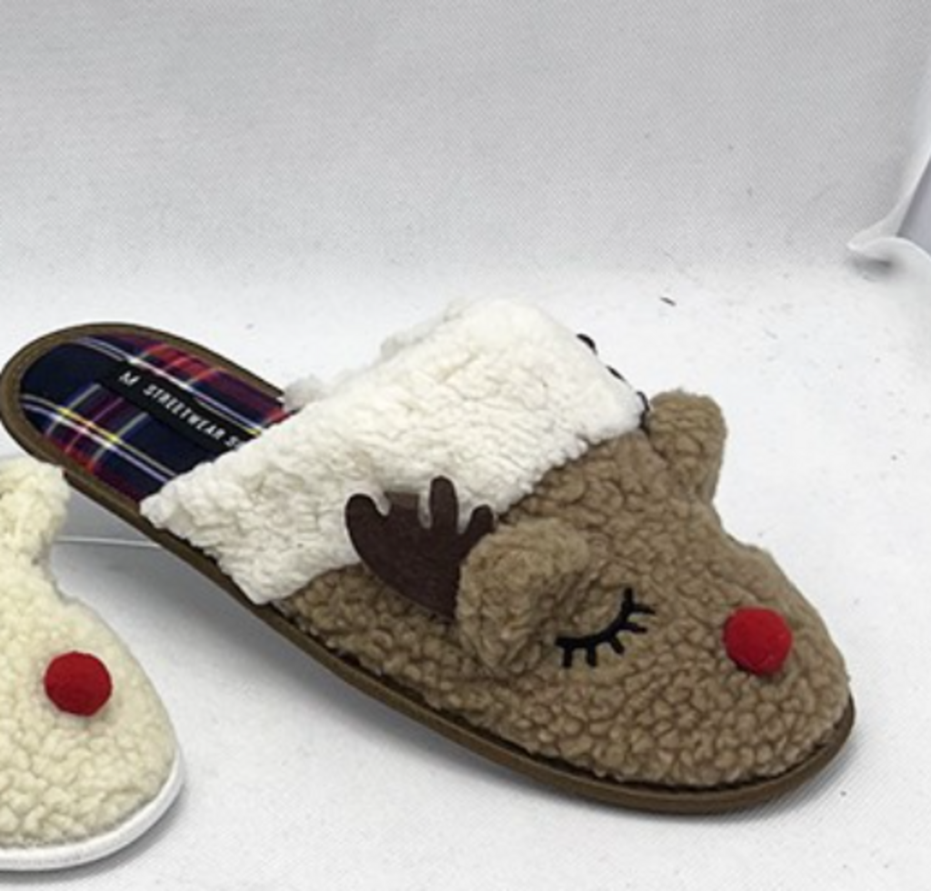 Brown Reindeer Slippers