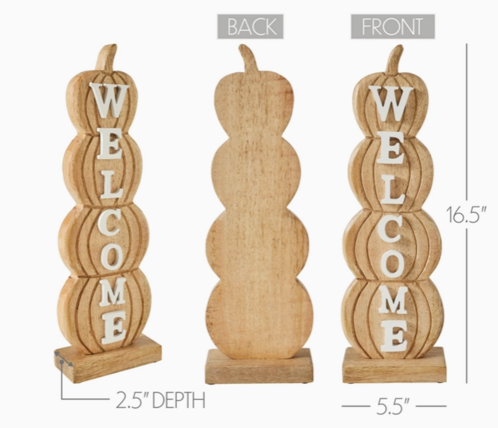 Welcome Stacked Pumpkins
