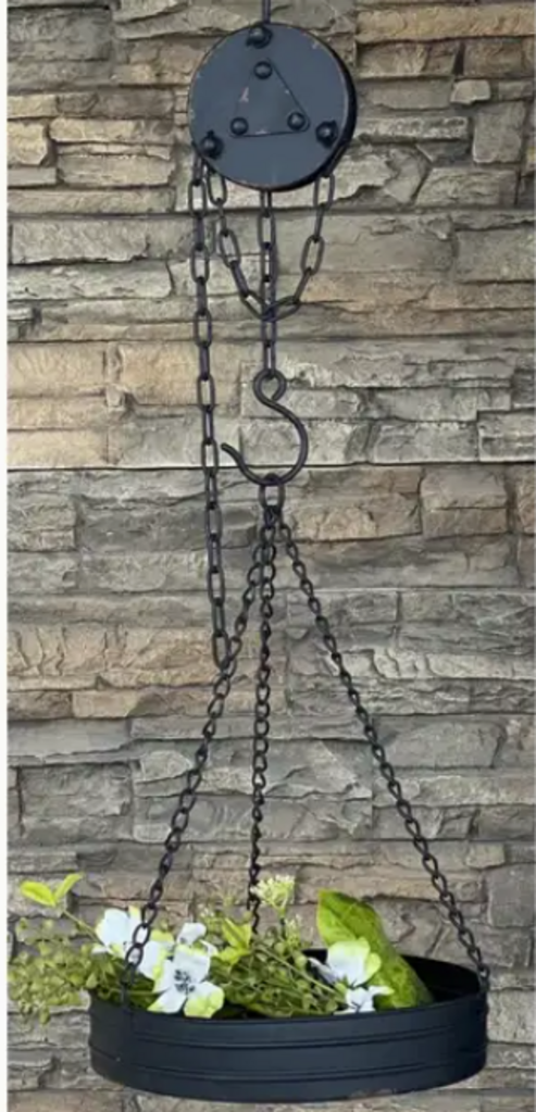 Blk Distressed Hanger Pulley