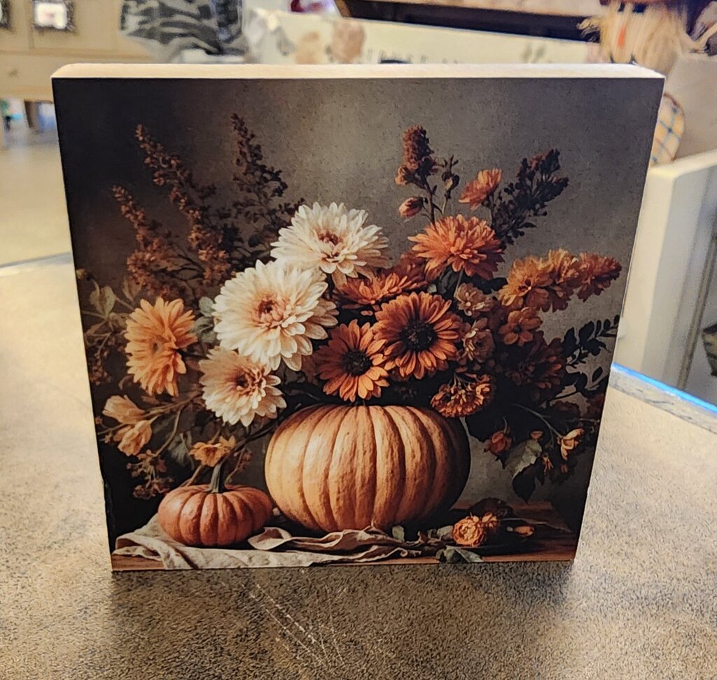 Pumpkin Flowers Block