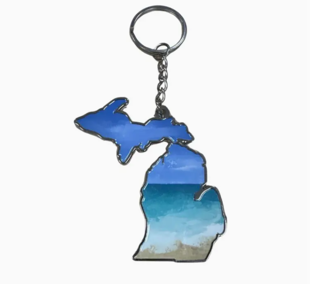 MI Watercolor Keychain