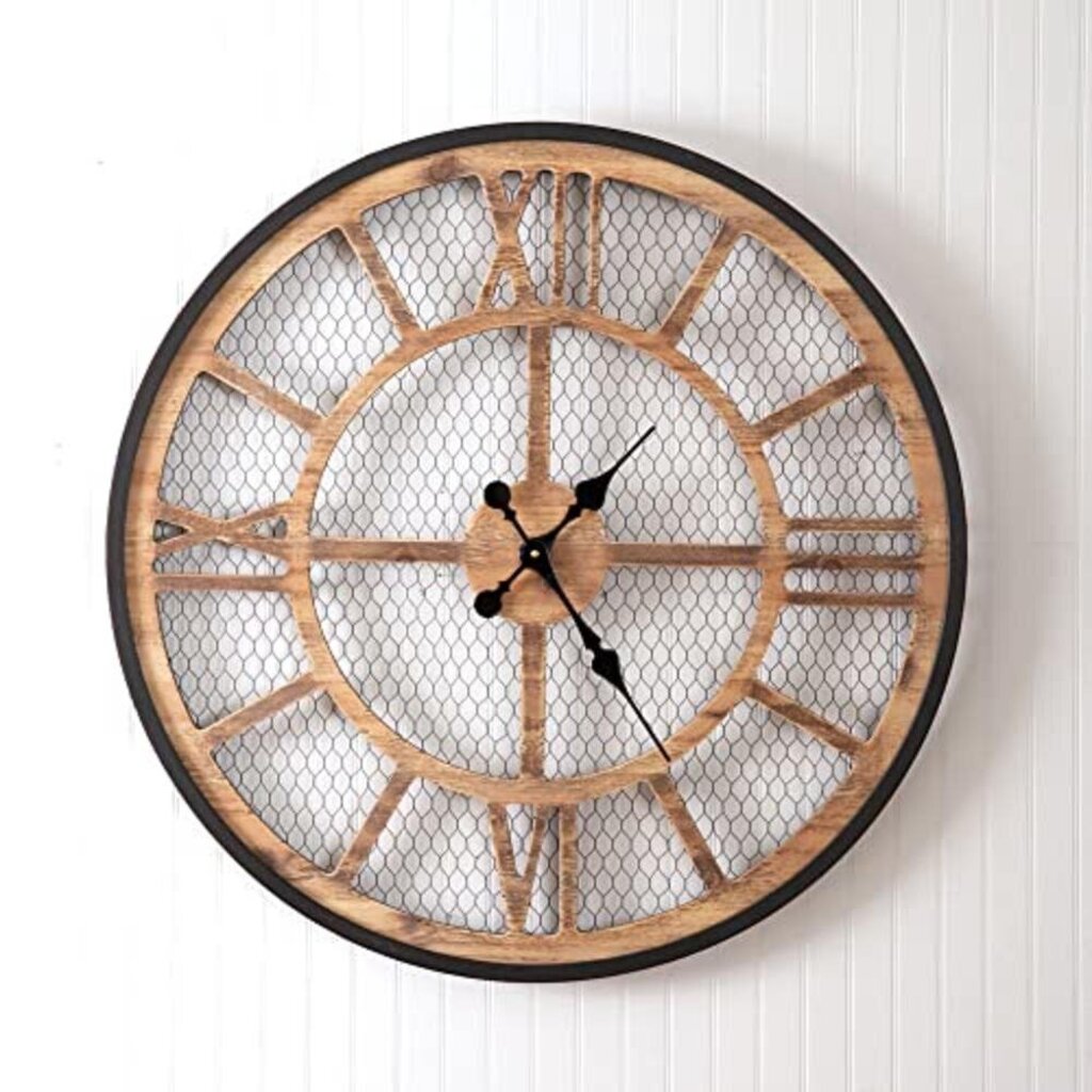 Farmhouse Chicken Wire Wall Clock