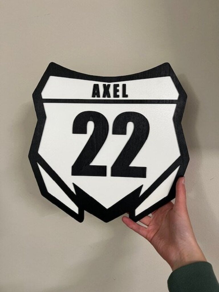 Personalized Wooden Dirt bike Number Plate Sign