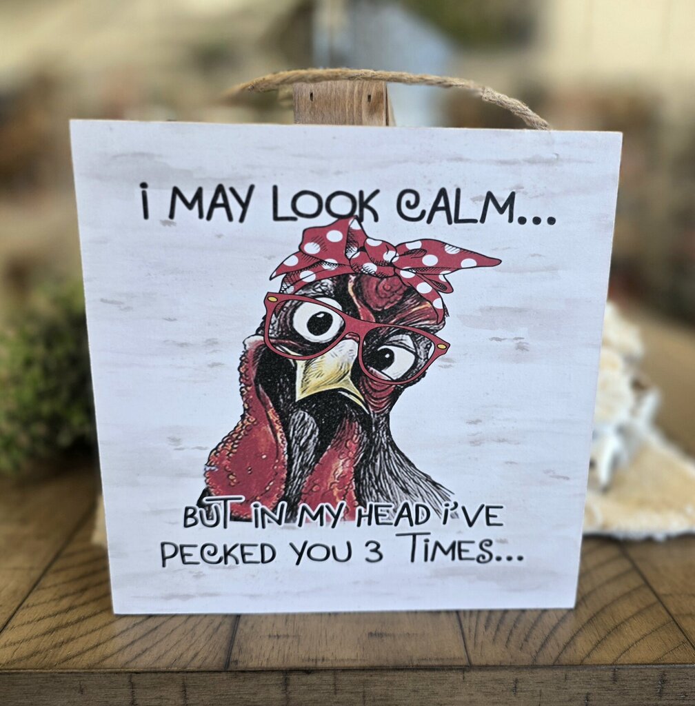 I May Look Calm Hanging Sign