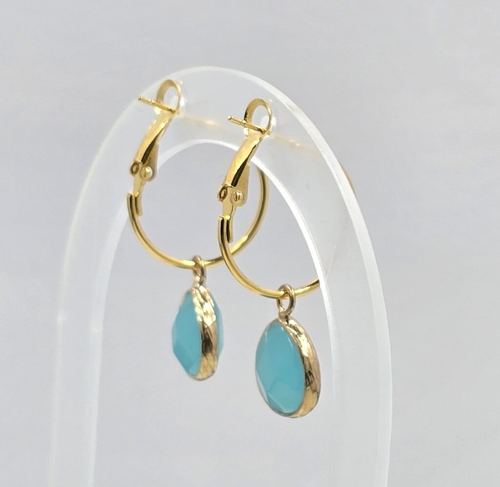 Amazonite Hoop Earrings