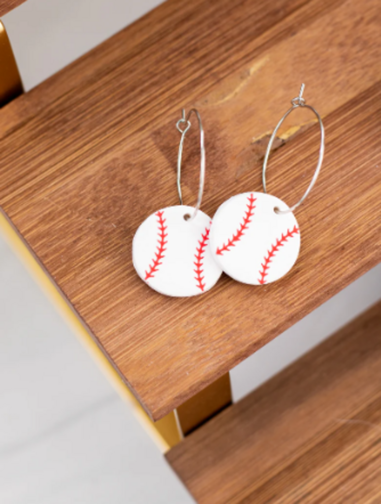 Silver Clay Baseball Hoops