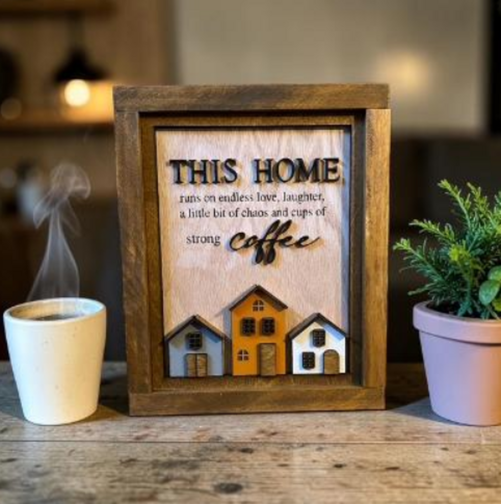 3D House Coffee Sign 9"x 10"