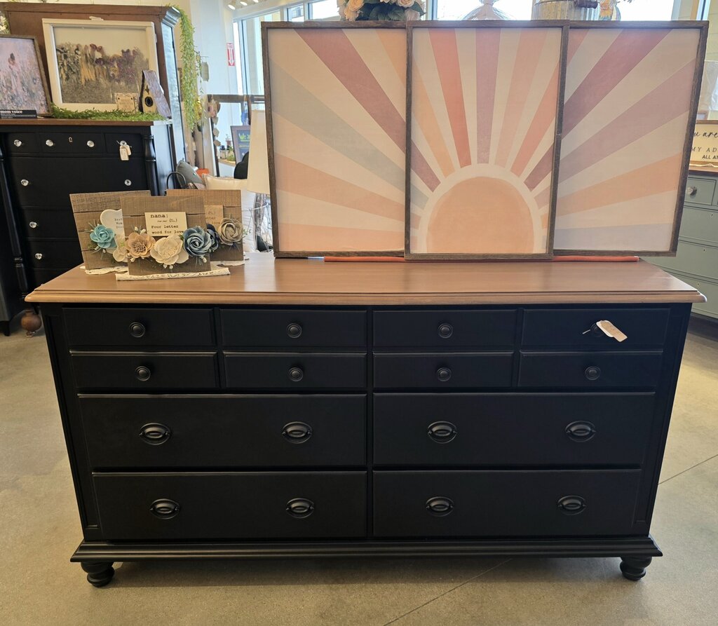 Black Wide Dresser – BeeyondTreasures Black Wide Dresser – BeeyondTreasures