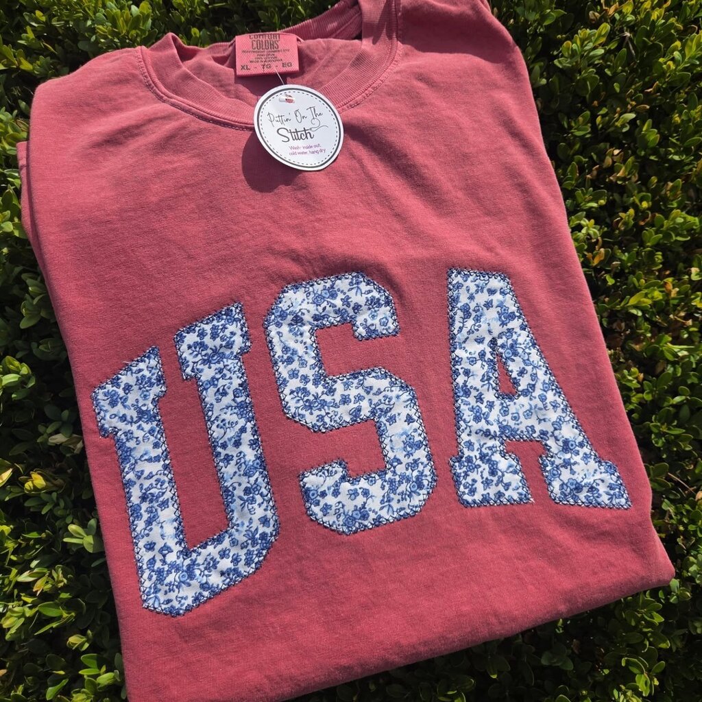 Floral USA Tee