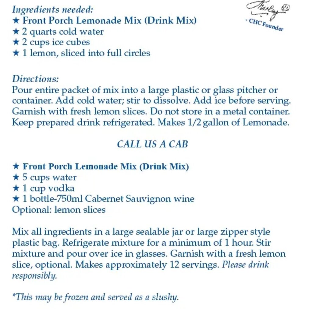 Front Porch Lemonade Mix