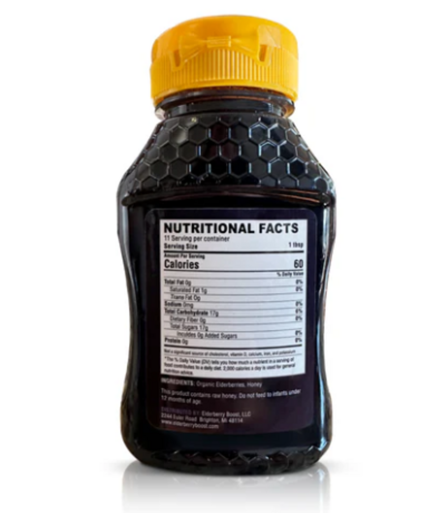 8oz Elderberry Infused Honey