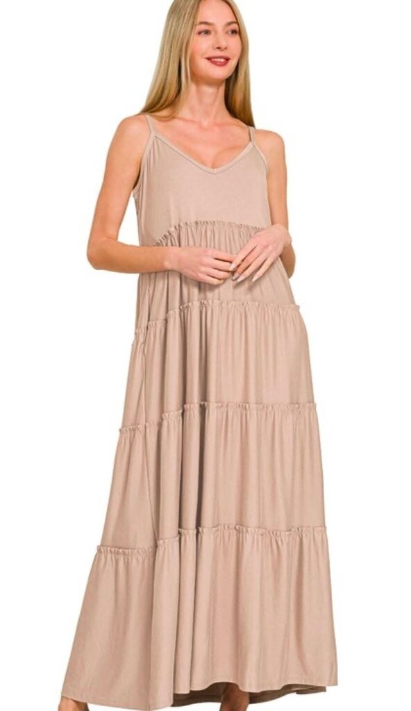 V-Neck Tiered Dress