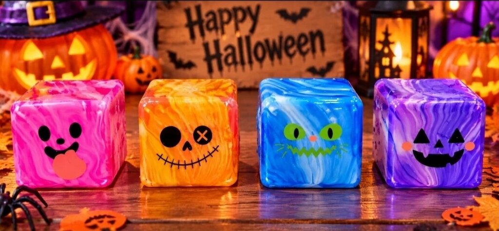 Funny Face Swirl Maltose Cube Squishy