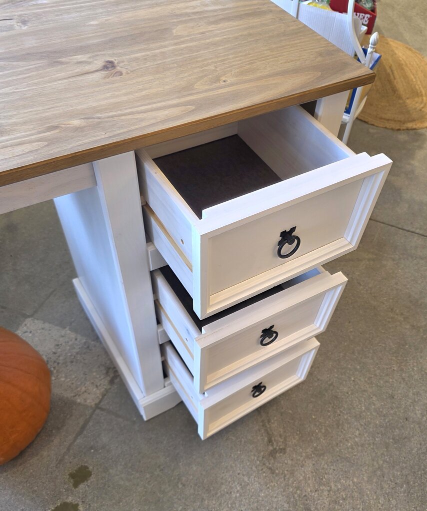 White Desk 3 Drawer