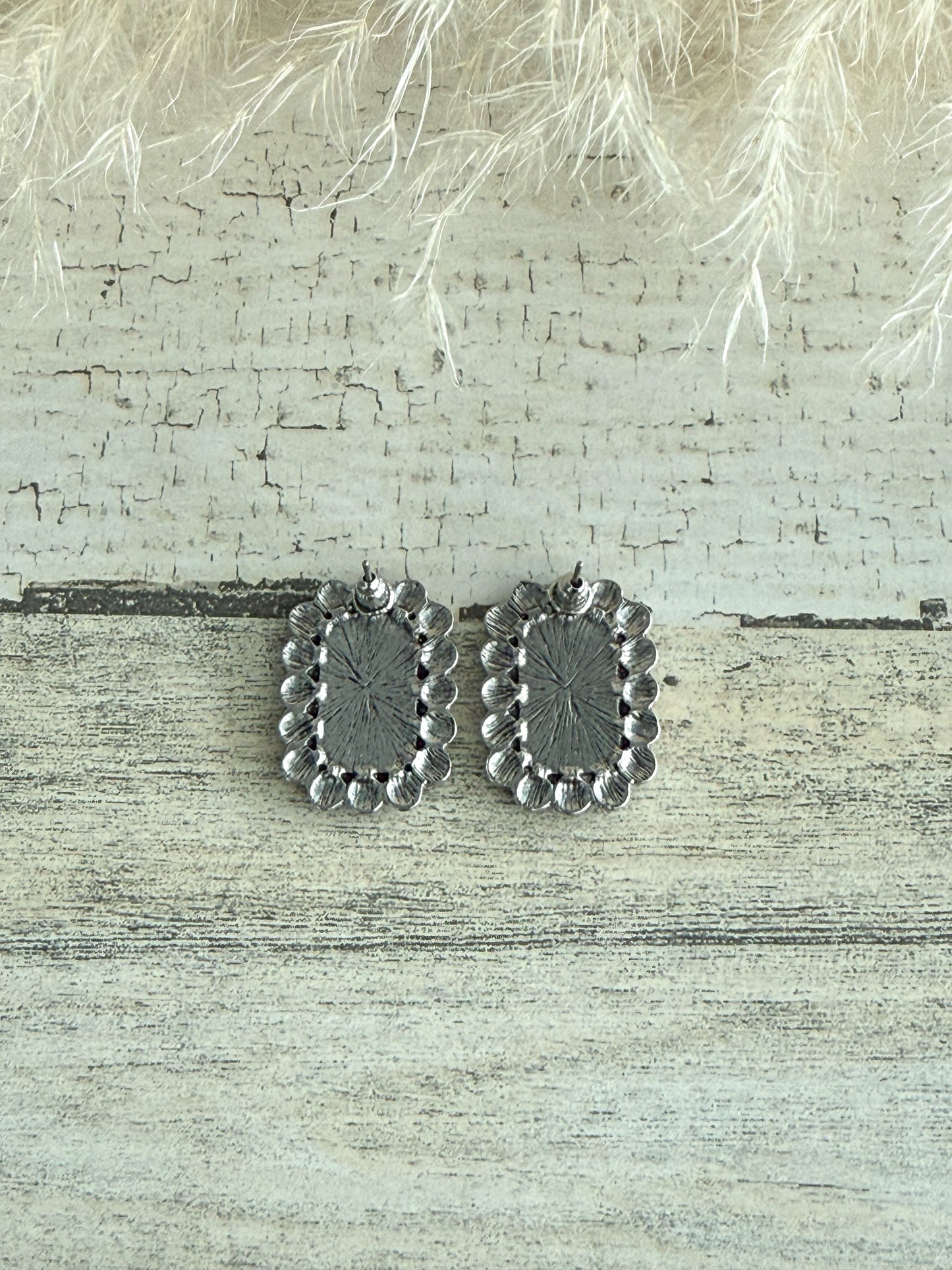 Western Checkered Earrings