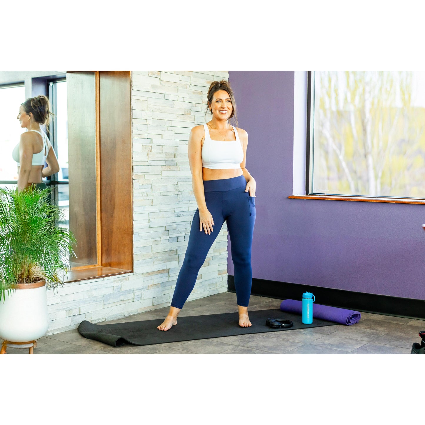 Ready to Ship | The Riley - 7/8 Ankle Length NAVY Leggings with Pockets