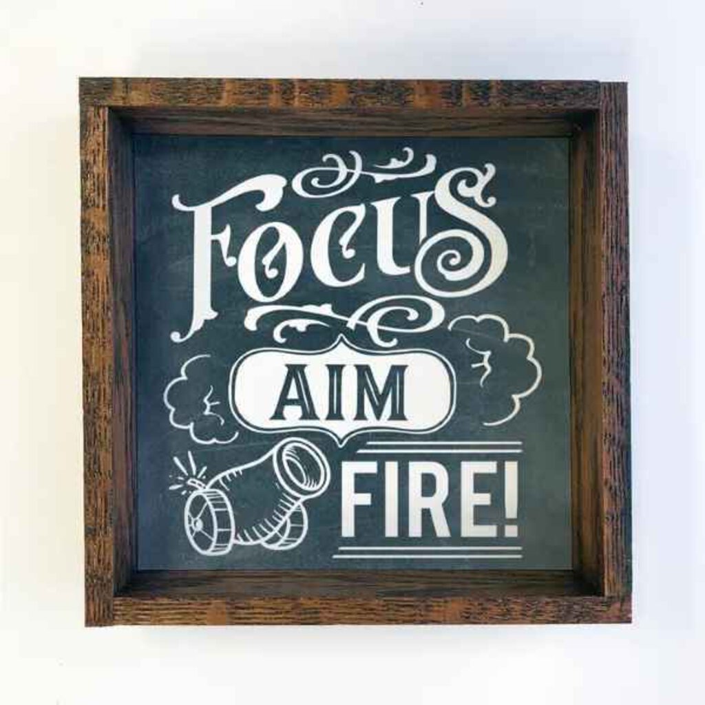 Bathroom Sign - Focus Aim Fire