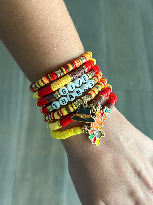 "Give Thanks" 7 Piece Fall Bracelet Set