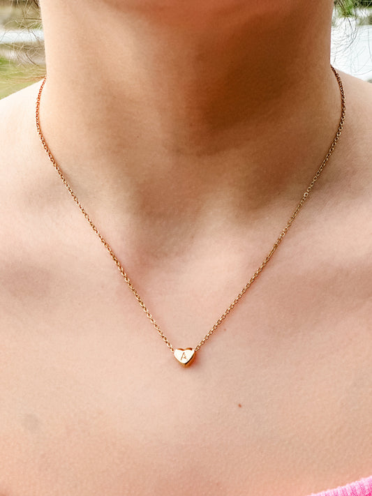 "All My Heart" Initial Gold Necklace