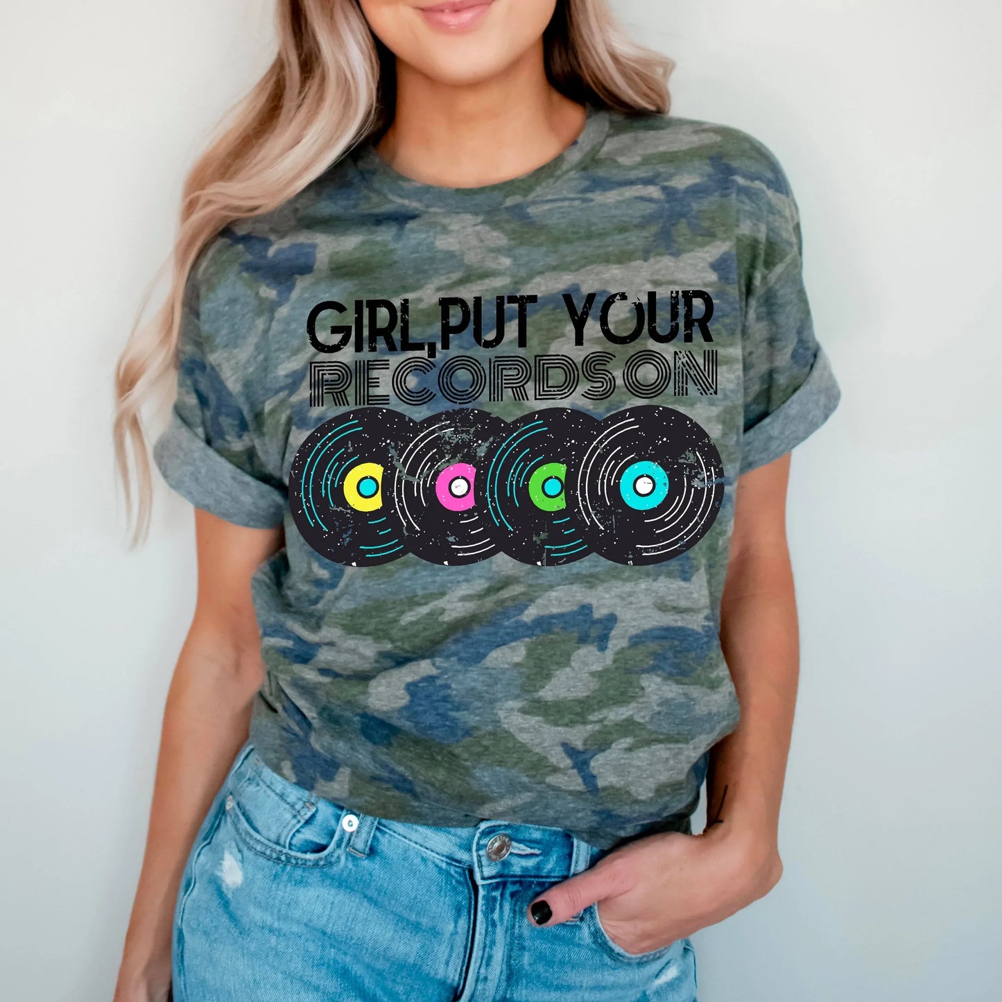 GIRL PUT YOUR RECORD ON Graphic tee