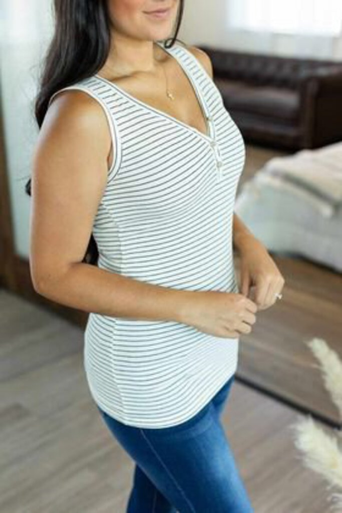 BLACK STRIPED TANK