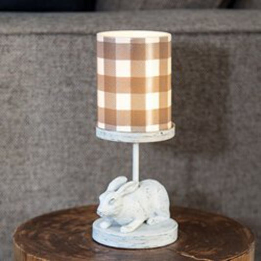 White Bunny Metal Pillar Candle Holder (4.75")