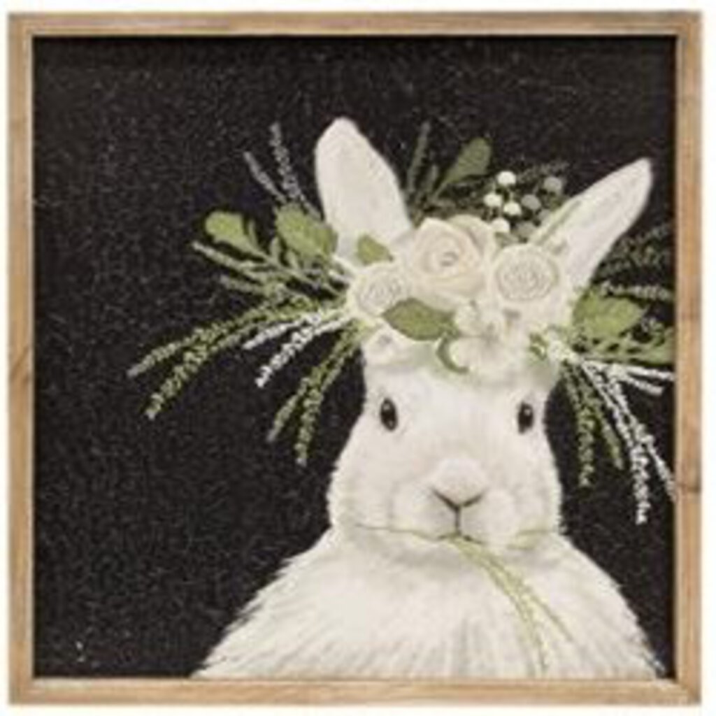 Sparkle Floral Crown Bunny Sign