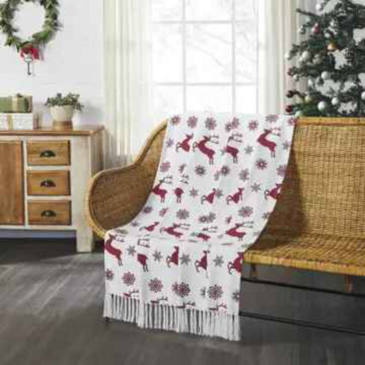 50x60 Snowflake Reindeer Throw