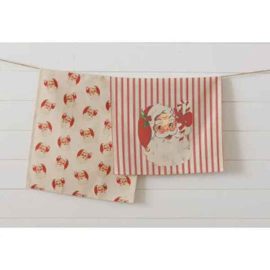 2 pack santa vintage tea towel