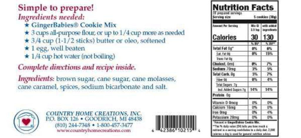 Gingerbabies Cookie Mix Kit