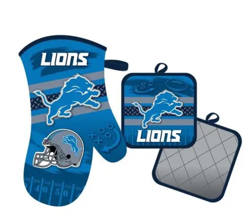 Lions Oven Mitt & Pot Holder