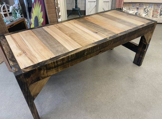 Handmade bench from reclaimed wood