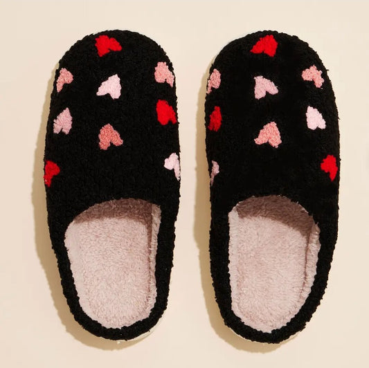 Black Heart Slippers