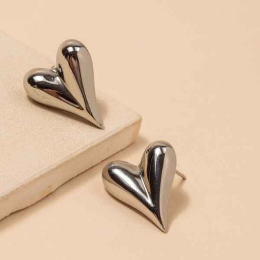 Heart 18K Gold Dip Stainless Steel Stud