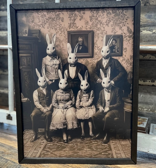 Vintage Easter Family Portrait Box Frame