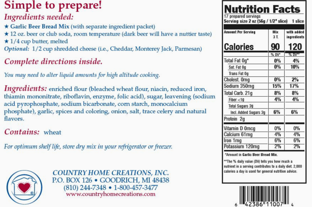 Garlic Beer Bread Mix