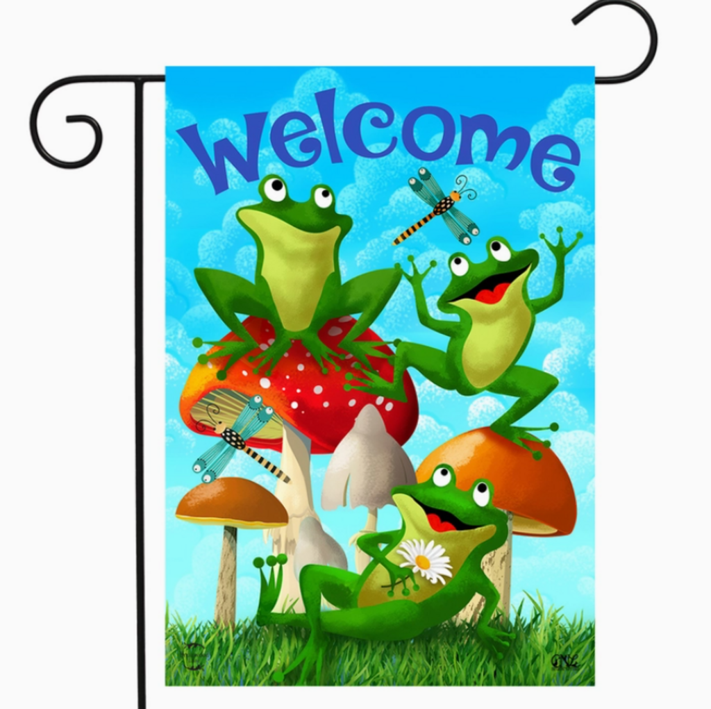 Happy Frogs Summer Garden Flag