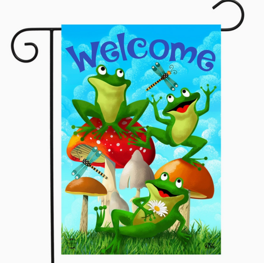 Happy Frogs Summer Garden Flag