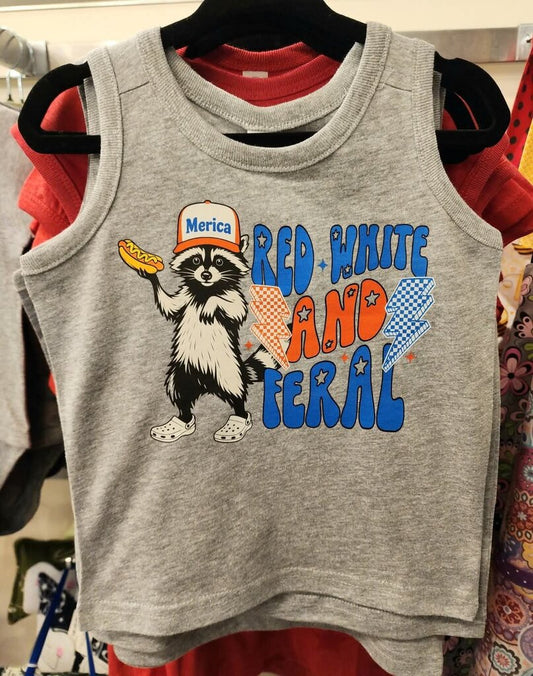 Red Wht Feral Tank