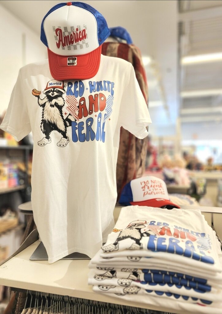 Red White Feral Tee
