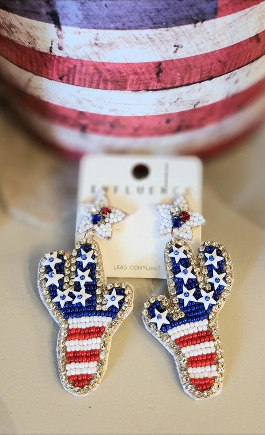 RWB Seed Cactus Earrings
